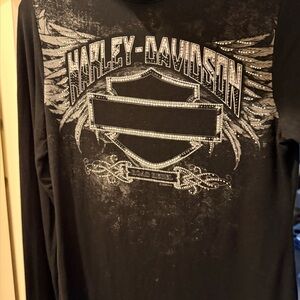 Harley-Davidson Lady Rider Black Long Sleeve Graphic Shirt